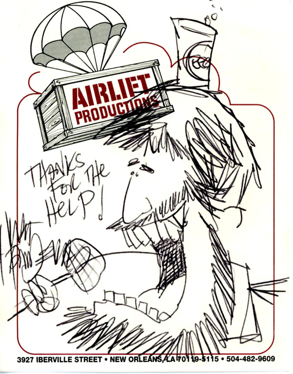 WaltHandelsmanCaricatureOfMichealZiantsAirliftProductionsNewOrleans